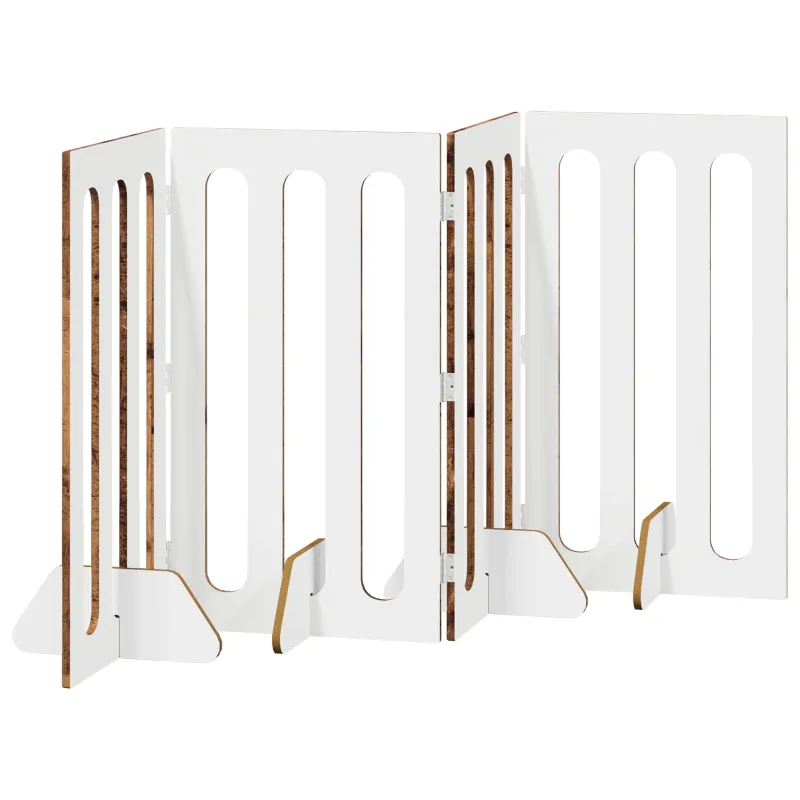 Sulankstomas šunų tvora 4 pcs Ąžuolo mediena 201 x 38 x 90 cm