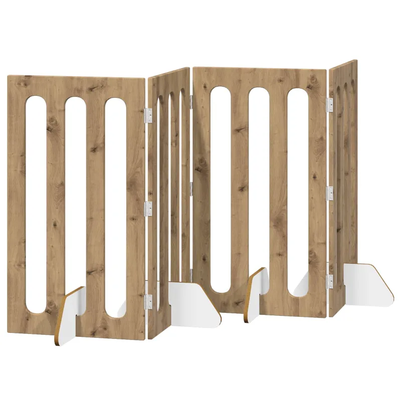 Sulankstomas šunų tvora 4 pcs Amatinė Ąžuolas 201 x 38 x 90 cm