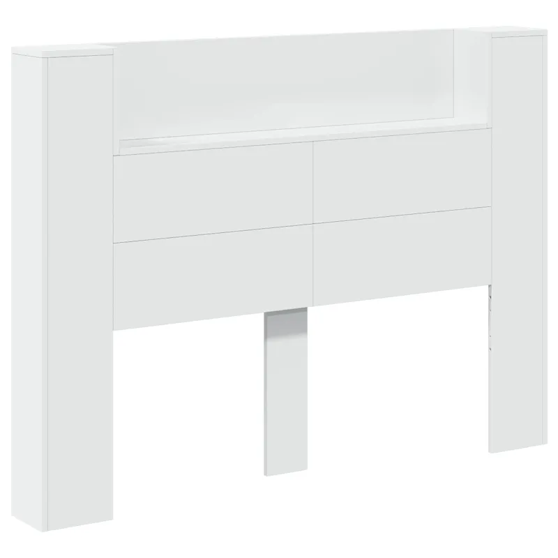 Galvūgalio spinta su LED Baltas 140 x 16,5 x 103,5 cm