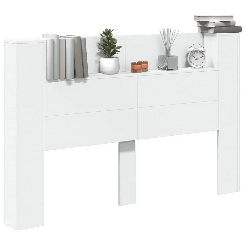 Galvūgalio spinta su LED Baltas 160 x 16,5 x 103,5 cm
