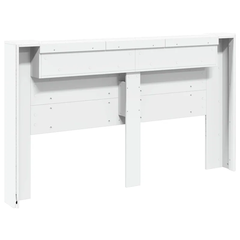 Galvūgalio spinta su LED Baltas 180 x 16,5 x 103,5 cm