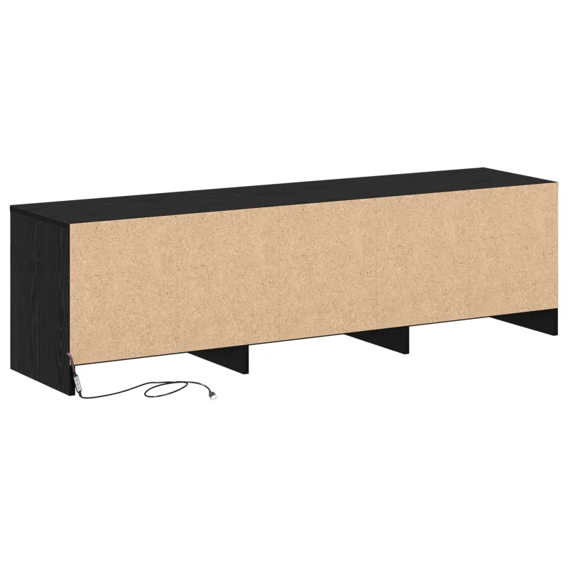 Televizoriaus spintelė su LED Juodas ąžuolas 140 x 34 x 40 cm