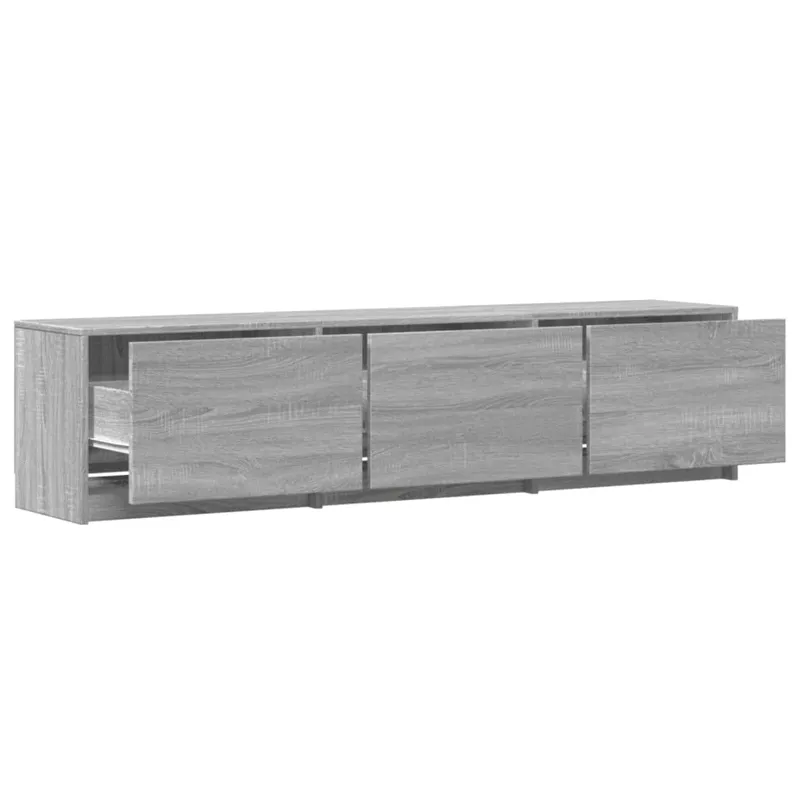 Televizoriaus spintelė su LED Pilkas Sonoma 165 x 34 x 40 cm