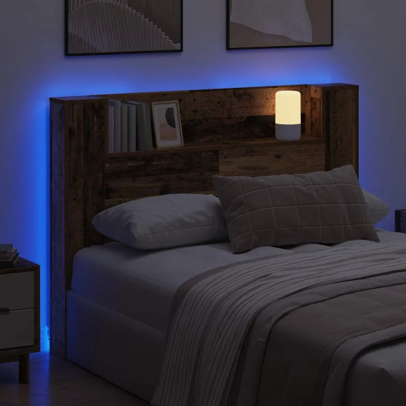 Galvūgalio spinta su LED Senas medis 140 x 16,5 x 103,5 cm