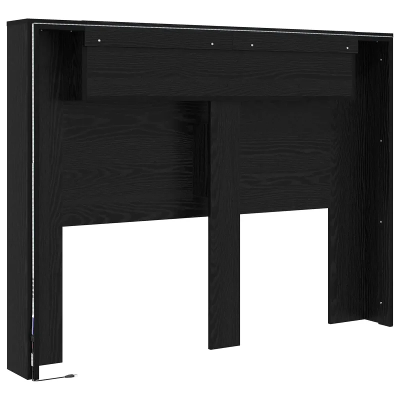 Galvūgalio spinta su LED Juodas Ąžuolas 140 x 16,5 x 103,5 cm