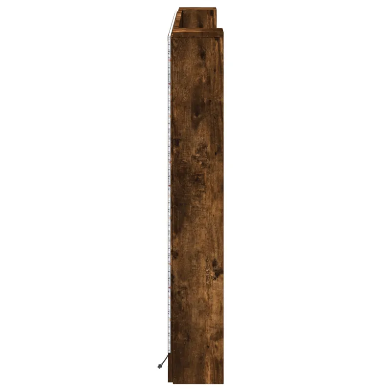 Galvūgalio spinta su LED Rūkytas Ąžuolas 160 x 16,5 x 103,5 cm