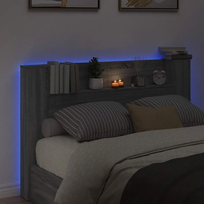 Galvūgalio spinta su LED Pilka Sonoma 160 x 16,5 x 103,5 cm