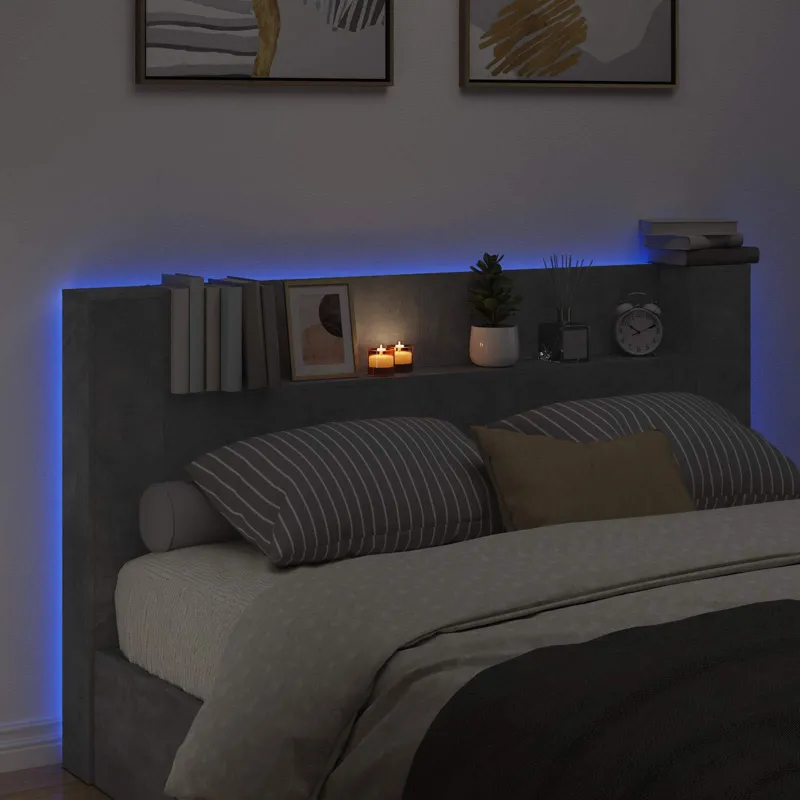 Galvūgalio spinta su LED Betono 180 x 16,5 x 103,5 cm