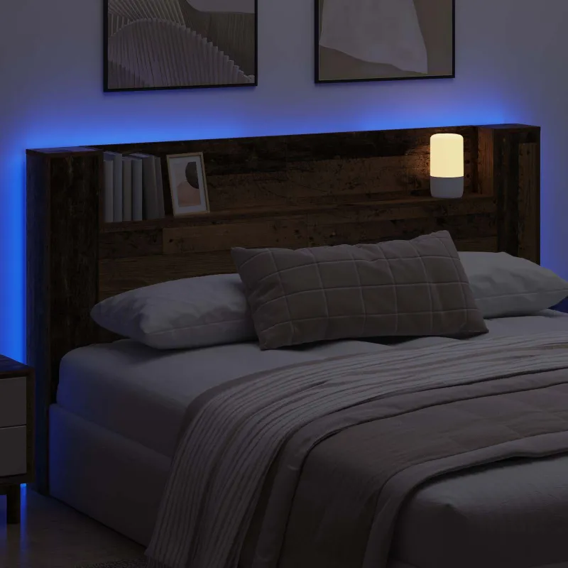 Galvūgalio spinta su LED Senas medis 180 x 16,5 x 103,5 cm