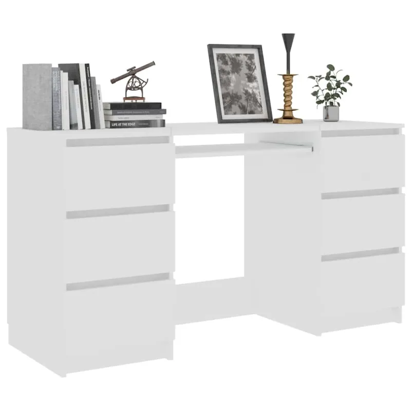 Rašomasis stalas, baltos spalvos, 140x50x77cm, apdirbta mediena