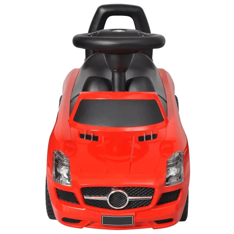 Kojomis varomas vaikiškas automobilis, raudonos spalvos