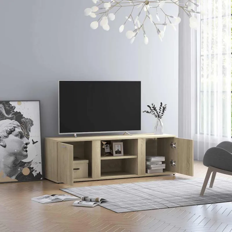 Televizoriaus spintelė, ąžuolo, 120x34x37cm, apdirbta mediena