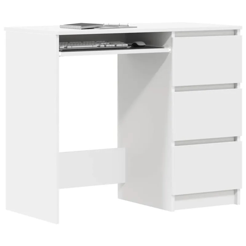 Rašomasis stalas, baltos spalvos, 90x45x76cm, apdirbta mediena