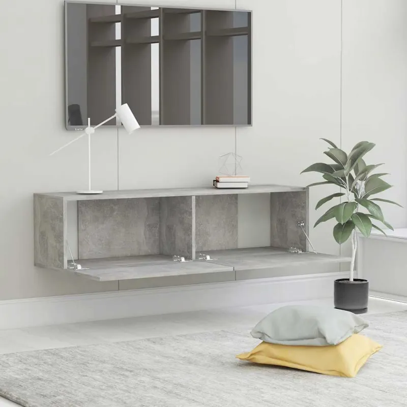 Televizoriaus spintelė, betono, 120x30x30cm, apdirbta mediena