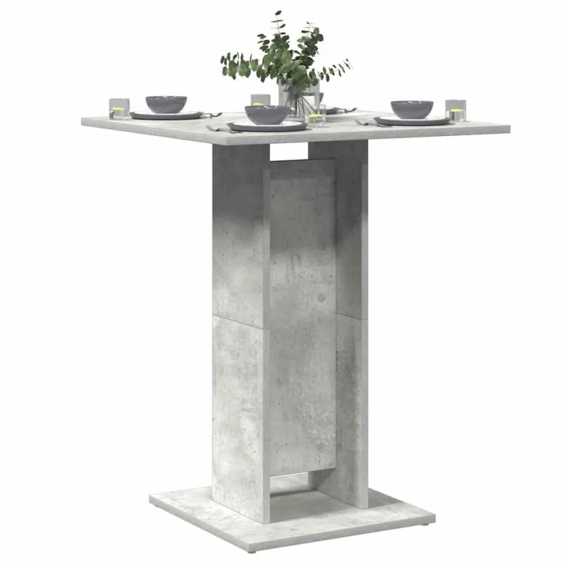 Bistro staliukas, betono pilkas, 60x60x75cm, apdirbta mediena