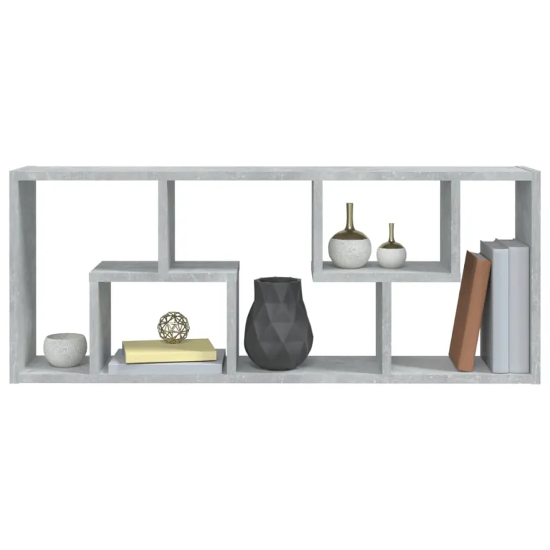 Sieninė lentyna, betono pilkos spalvos, 36x16x90cm, mediena