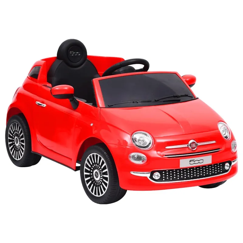 Elektrinis vaikiškas automobilis Fiat 500, raudonos spalvos