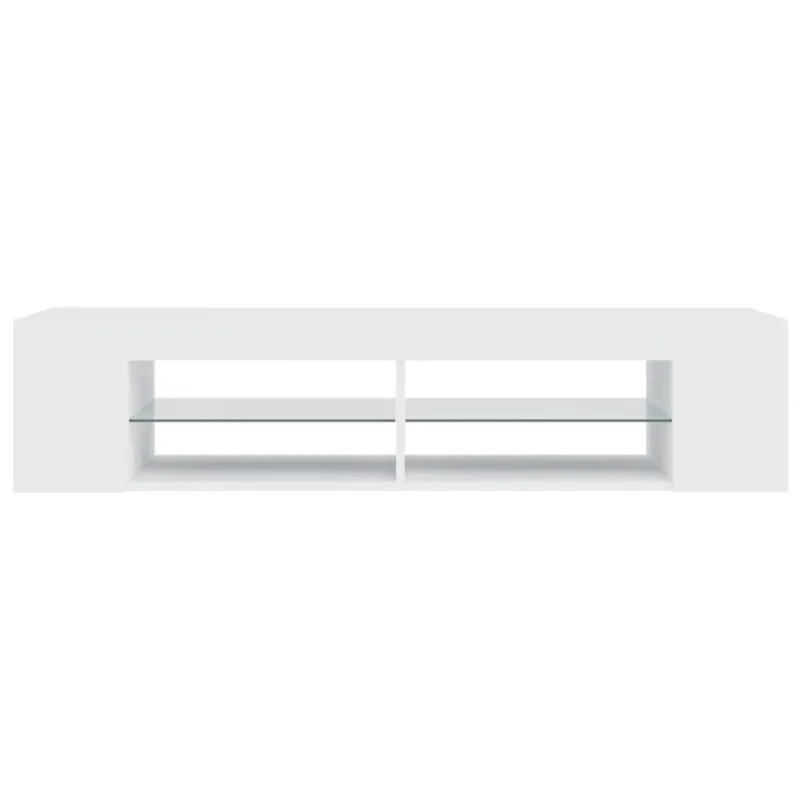 Televizoriaus spintelė su LED apšvietimu, balta, 135x39x30cm