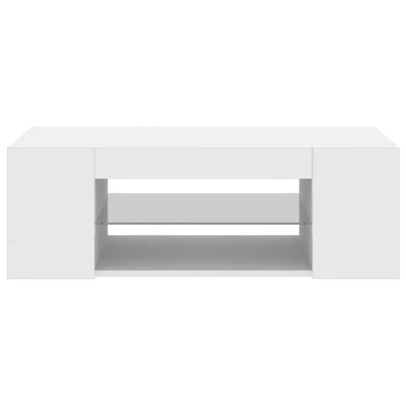 Televizoriaus spintelė su LED apšvietimu, balta, 90x39x30cm