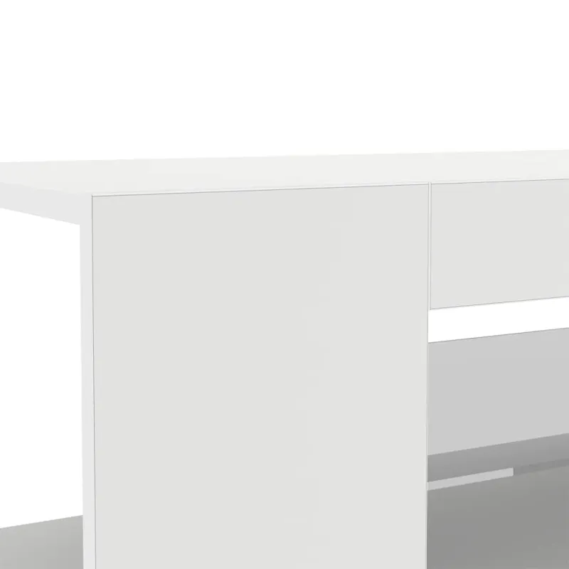 Televizoriaus spintelė su LED apšvietimu, balta, 90x39x30cm