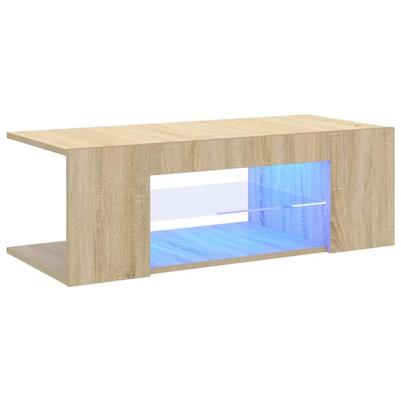 Televizoriaus spintelė su LED apšvietimu, ąžuolo, 90x39x30cm