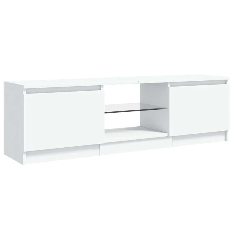 TV spintelė su LED apšvietimu, baltos spalvos, 120x30x36cm