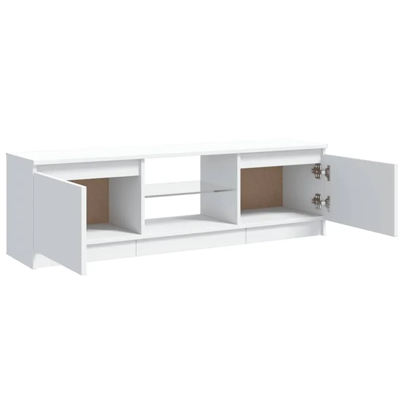 TV spintelė su LED apšvietimu, baltos spalvos, 120x30x36cm
