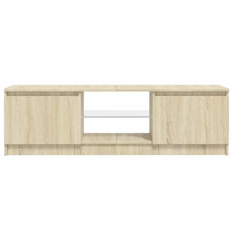 TV spintelė su LED apšvietimu, ąžuolo spalvos, 120x30x36cm