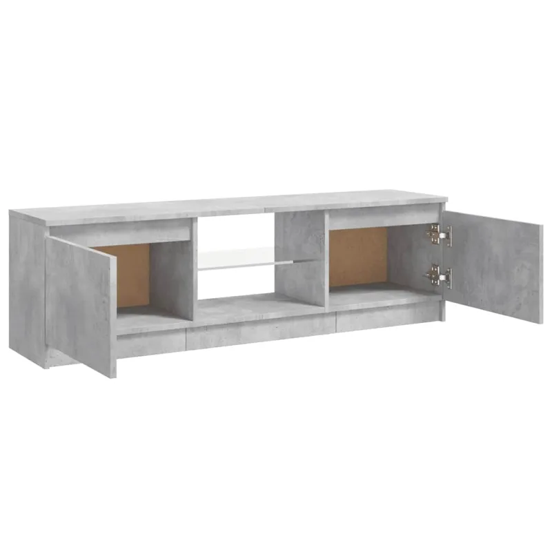TV spintelė su LED apšvietimu, betono pilka, 120x30x36cm