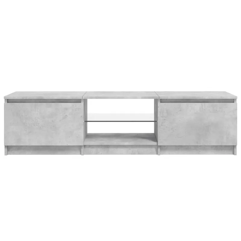 Televizoriaus spintelė su LED, betono pilka, 140x40x36cm