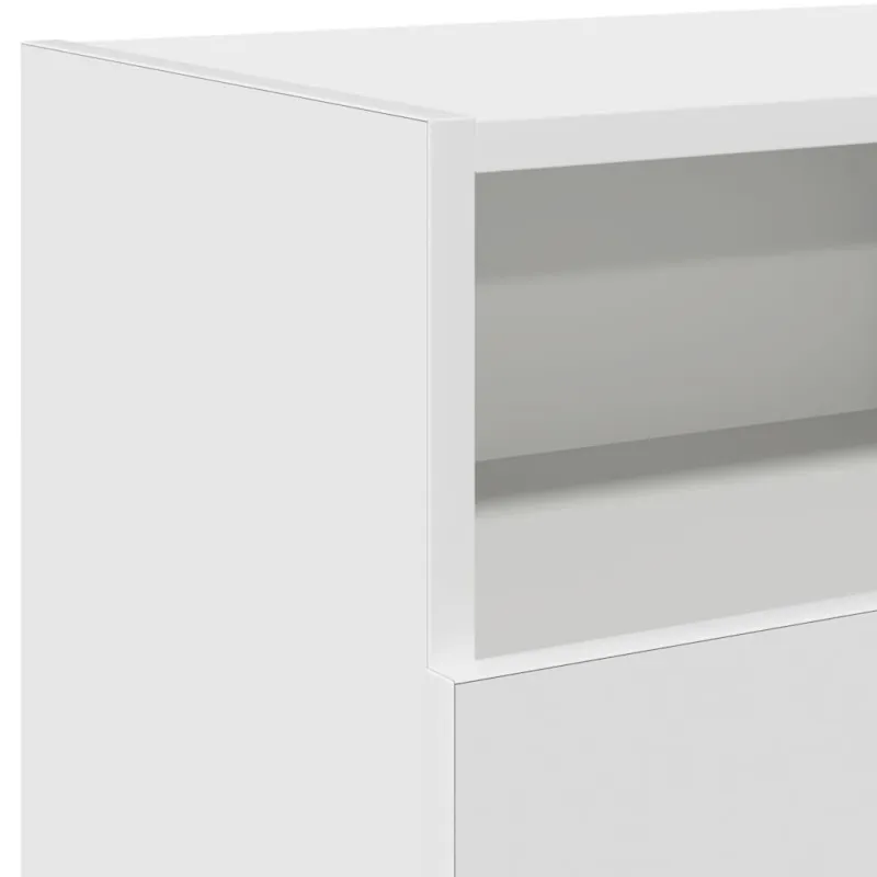 Televizoriaus spintelė su LED apšvietimu, balta, 120x30x50cm