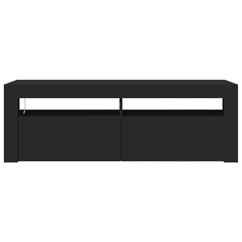 Televizoriaus spintelė su LED apšvietimu, juoda, 120x35x40cm