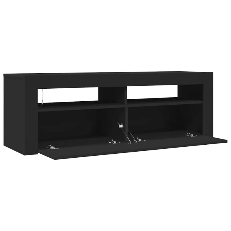 Televizoriaus spintelė su LED apšvietimu, juoda, 120x35x40cm