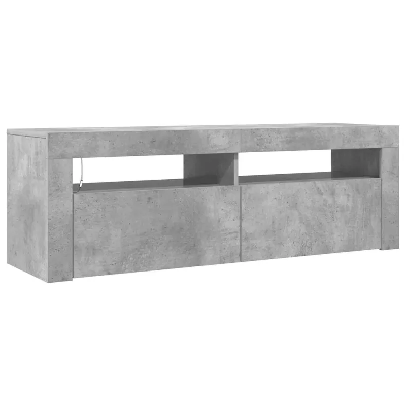 TV spintelė su LED apšvietimu, betono pilka, 120x35x40 cm