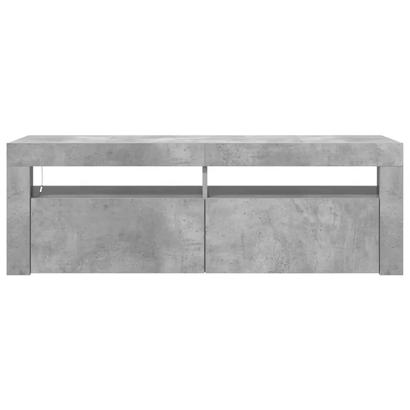 TV spintelė su LED apšvietimu, betono pilka, 120x35x40 cm
