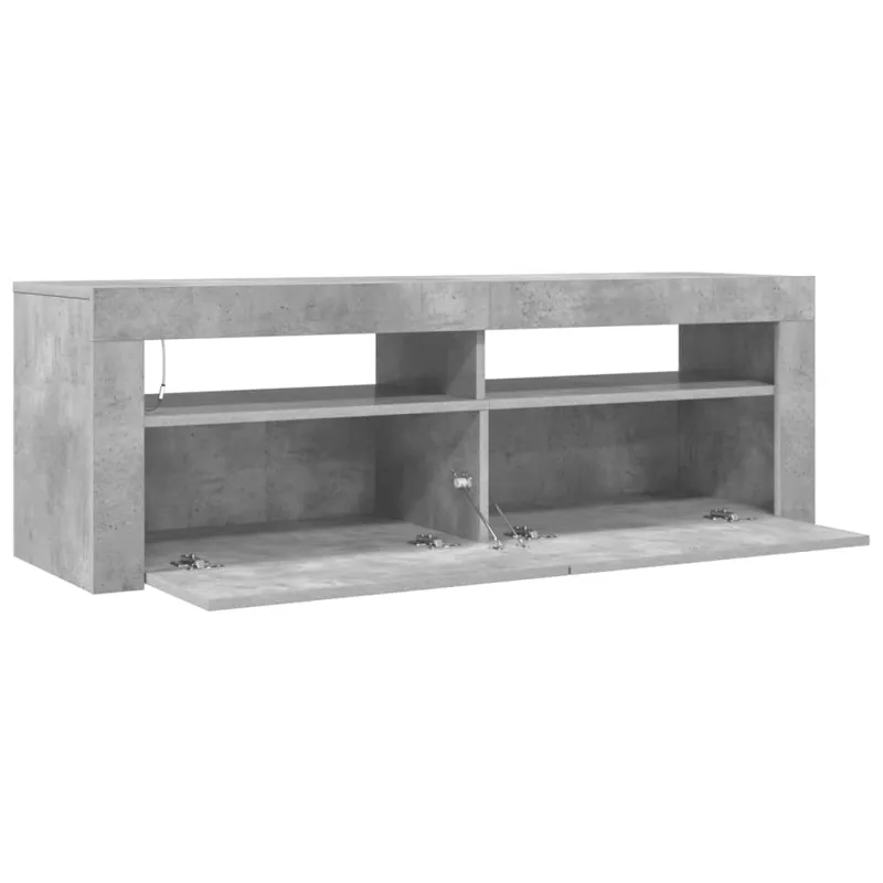 TV spintelė su LED apšvietimu, betono pilka, 120x35x40 cm