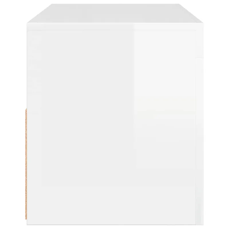TV spintelė su LED apšvietimu, balta, 90x35x40cm, blizgi