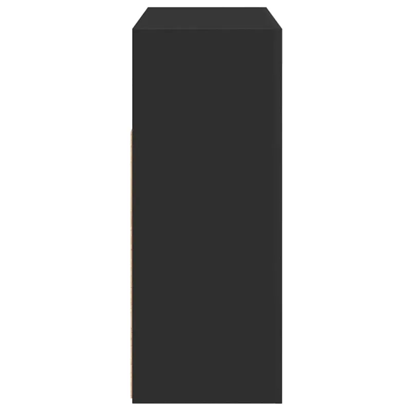 Šoninė spintelė su LED apšvietimu, juoda, 115,5x30x75cm