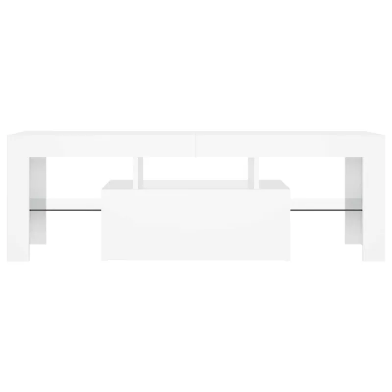 Televizoriaus spintelė su LED apšvietimu, balta, 120x35x40cm