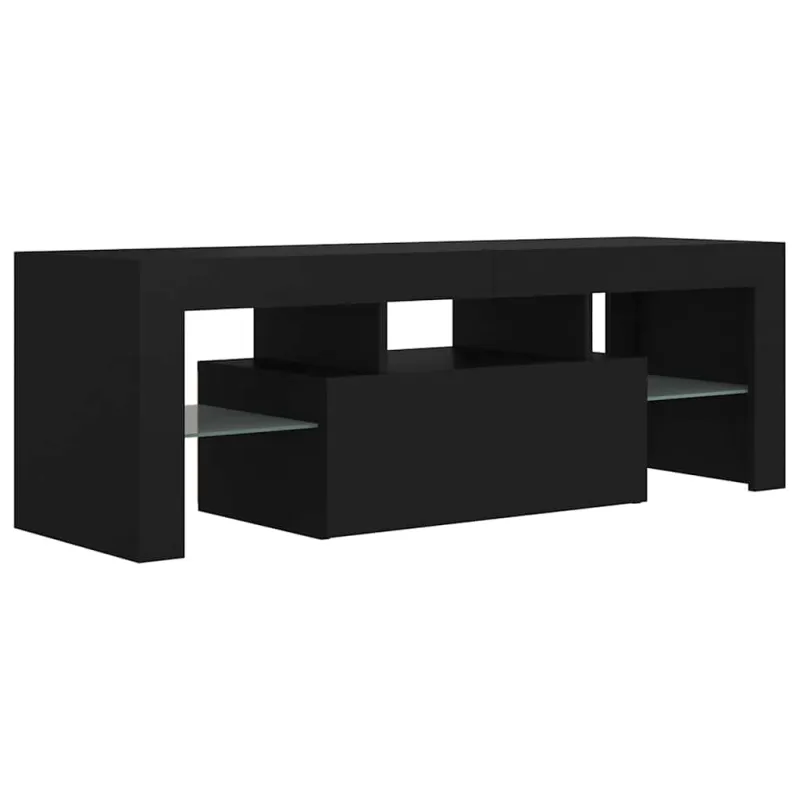 Televizoriaus spintelė su LED apšvietimu, juoda, 120x35x40cm