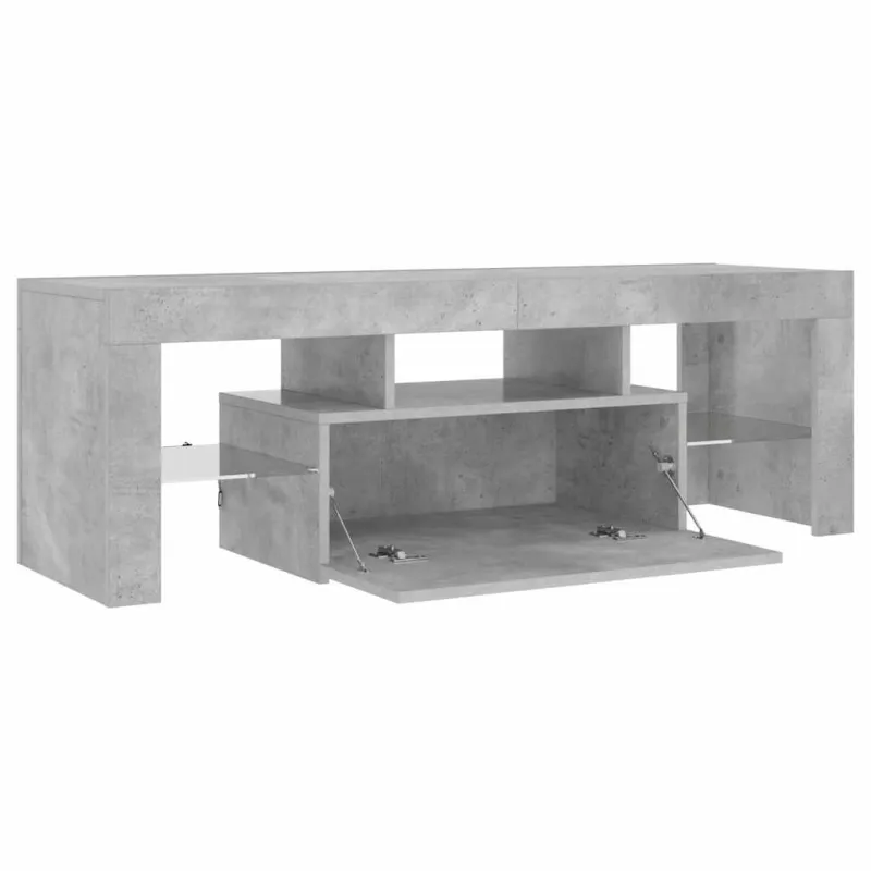 TV spintelė su LED apšvietimu, betono pilka, 120x35x40cm