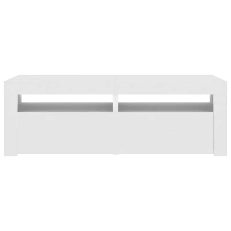 TV spintelė su LED apšvietimu, balta spalva, 120x35x40 cm