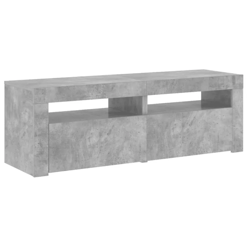 TV spintelė su LED apšvietimu, betono pilka, 120x35x40 cm
