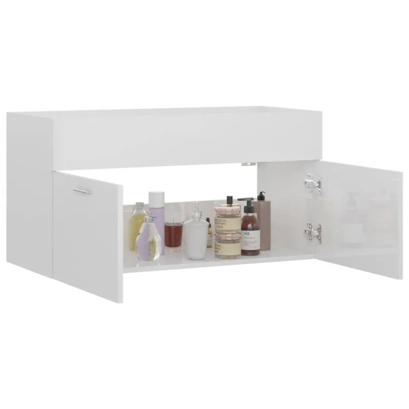 Spintelė praustuvui, balta, 90x38,5x46cm, apdirbta mediena