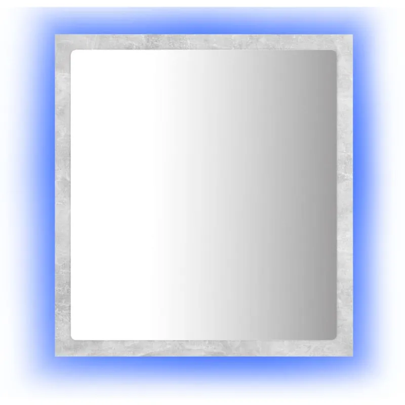 Vonios kambario LED veidrodis, betono, 40x8,5x37cm, akrilas
