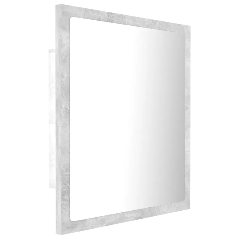 Vonios kambario LED veidrodis, betono, 40x8,5x37cm, akrilas