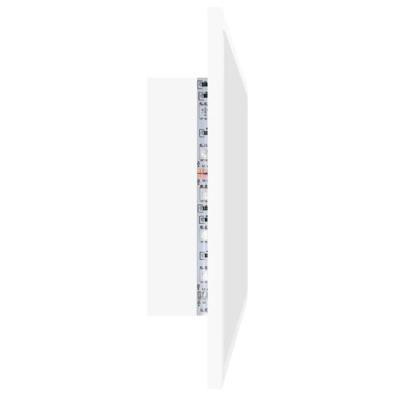 Vonios kambario LED veidrodis, baltas, 80x8,5x37cm, akrilas