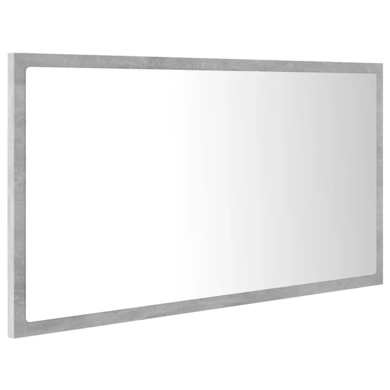 Vonios kambario LED veidrodis, betono, 80x8,5x37cm, akrilas