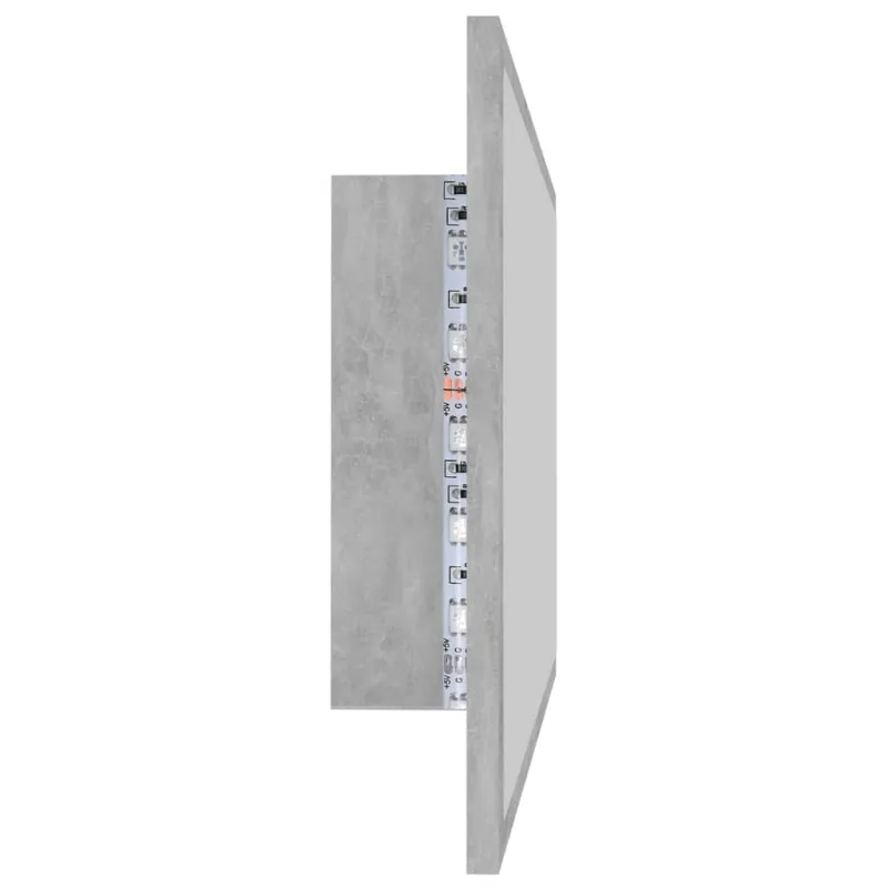 Vonios kambario LED veidrodis, betono, 80x8,5x37cm, akrilas