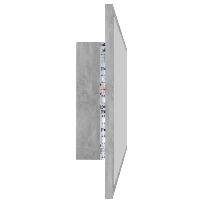 Vonios kambario LED veidrodis, betono, 90x8,5x37cm, akrilas